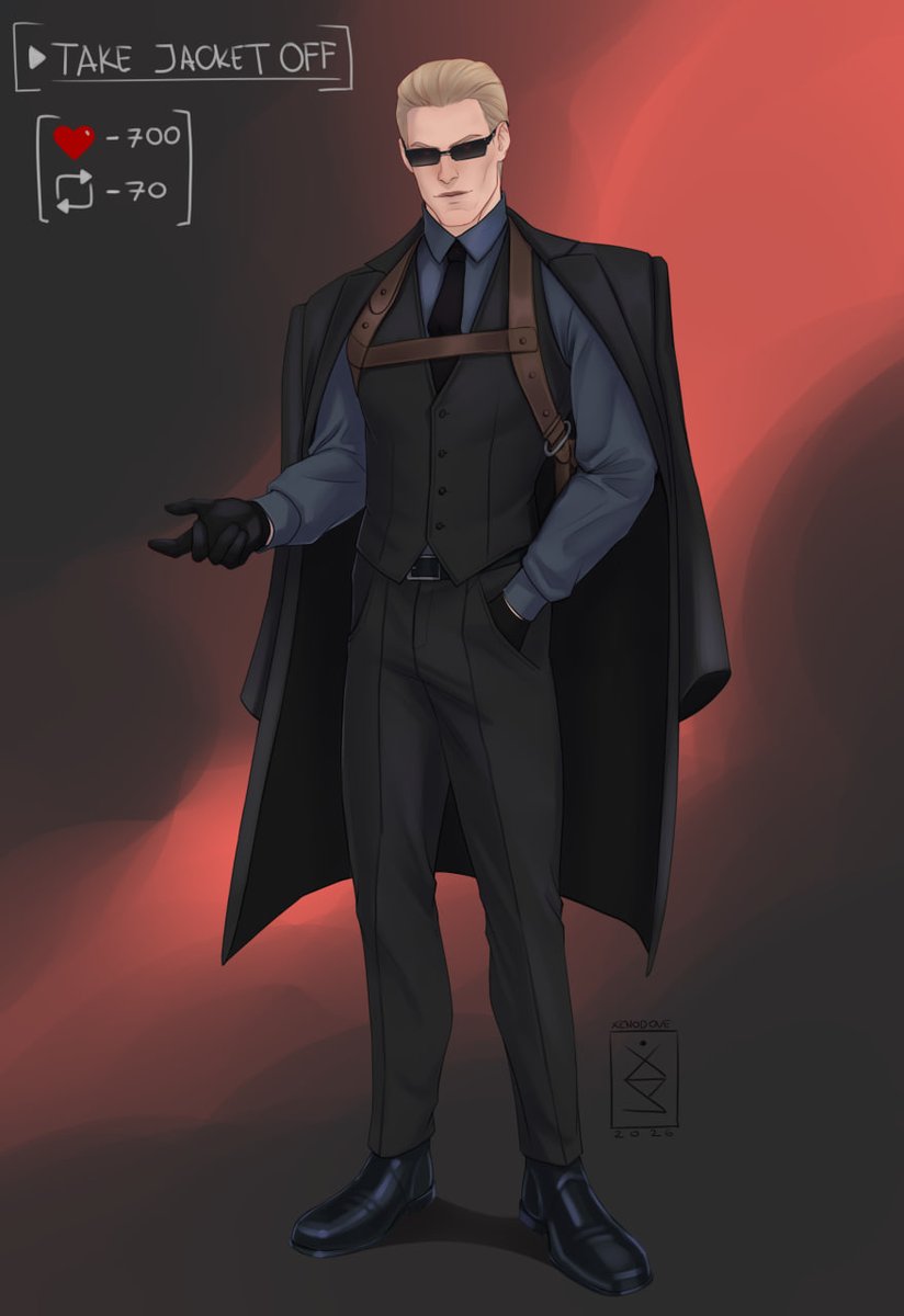 xenodove's tweet photo. Always dreamed of doing this challenge, and I hope you guys will help me out!  

#albertwesker #residentevil #dbd #fanart #undresschallenge https://t.co/ebHJKDnEsG