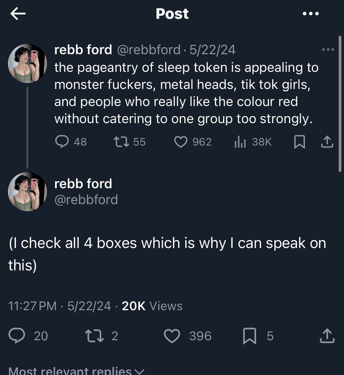 Bomb_News1's tweet photo. @AlaricTsoni @WiserCrescent99 @DR_MakesStuff @Lewott_ Creative director referring to herself as a monster fucker https://t.co/WAy4uksk9g