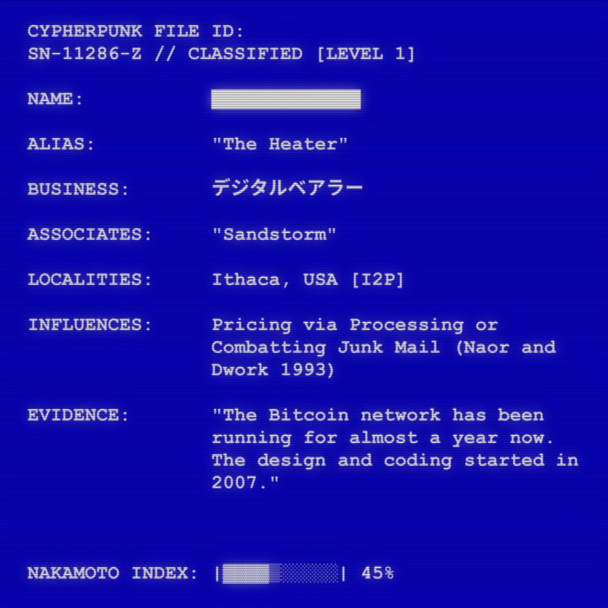 My thesis is they’re building a layered ecosystem and this is the lore/data layer.

Nakamigos = identity, Cloaks = characters, Files = information.

It’s early and not fully clear yet, but if they connect it properly (game, metadata, story), these could end up being more