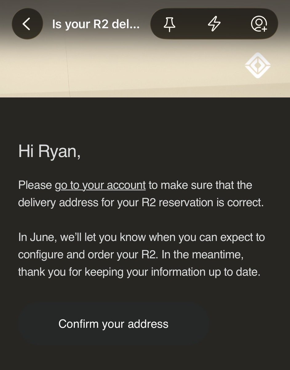 _ryanrobertson's tweet photo. Don’t think a spring delivery is in the cards, @Rivian https://t.co/3l8fINpKch