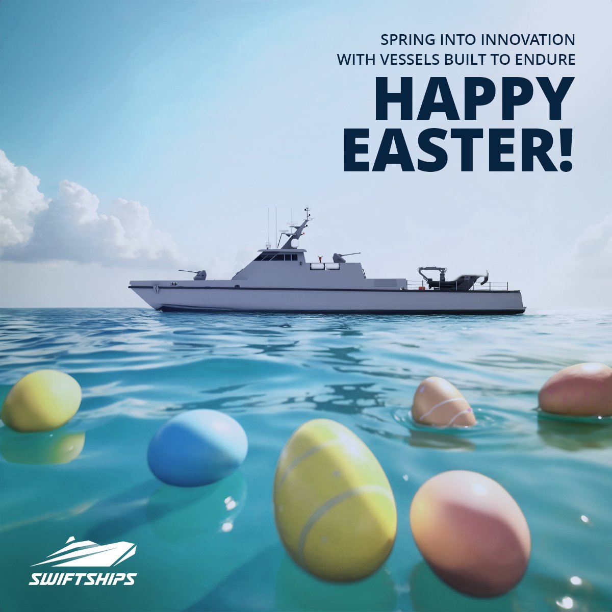 We’re charting bold courses with vessels designed to perform and endure. Here’s to fresh innovation on every horizon. Happy Easter!

#HappyEaster #MaritimeInnovation #NavalEngineering #Swiftships