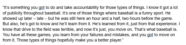 anne__rogers's tweet image. Despite the Carter Jensen story yesterday getting a ton of play around baseball (and even beyond), the #Royals are working to move past it. Jensen is not starting tonight but available off the bench.

Here's Bobby Witt Jr. today on Jensen taking accountability for the mistake: