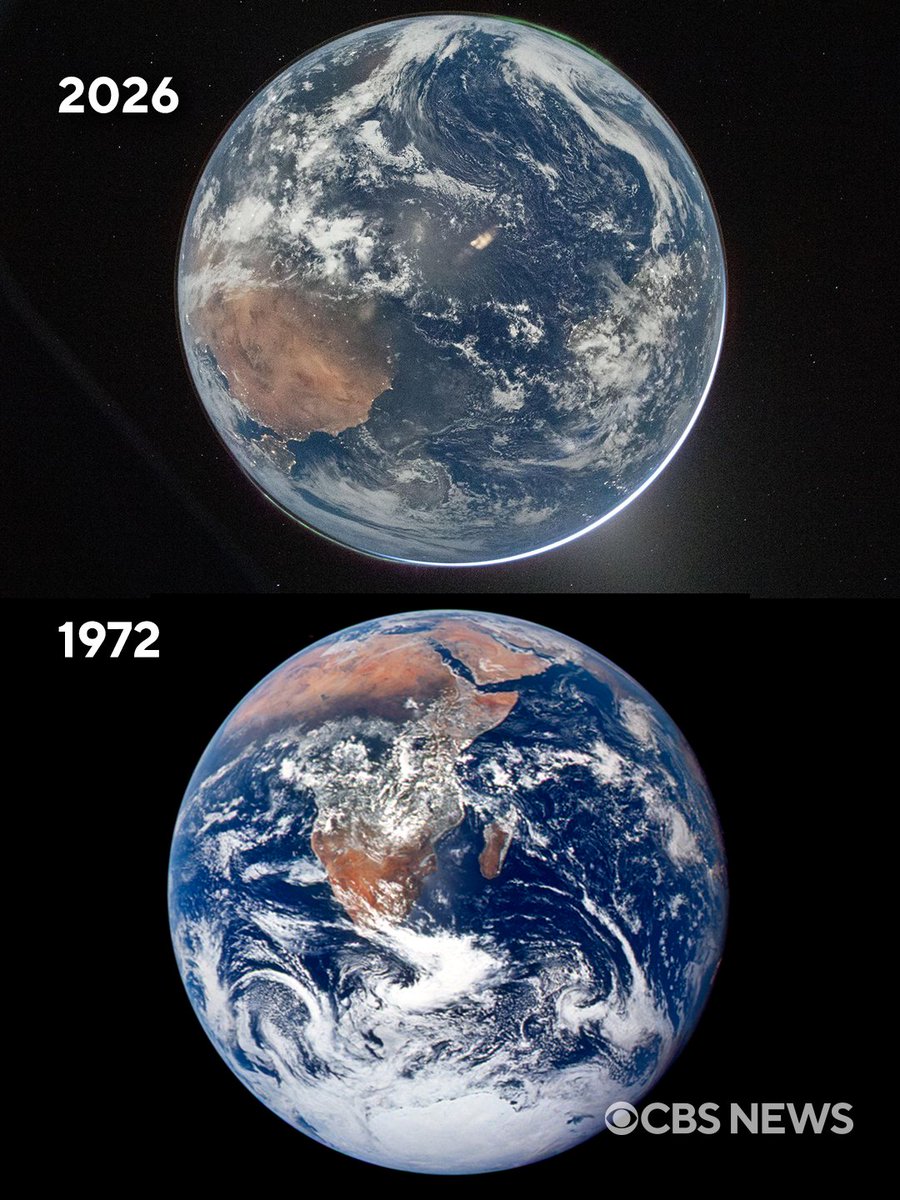 CBSNews's tweet photo. "Even in darkness, we glow."

NASA released new stunning images of Earth from space taken by the Artemis II crew as they continued on their journey towards the moon.

📷: NASA https://t.co/SFTAQ26xXF https://t.co/8df0bCGAYC