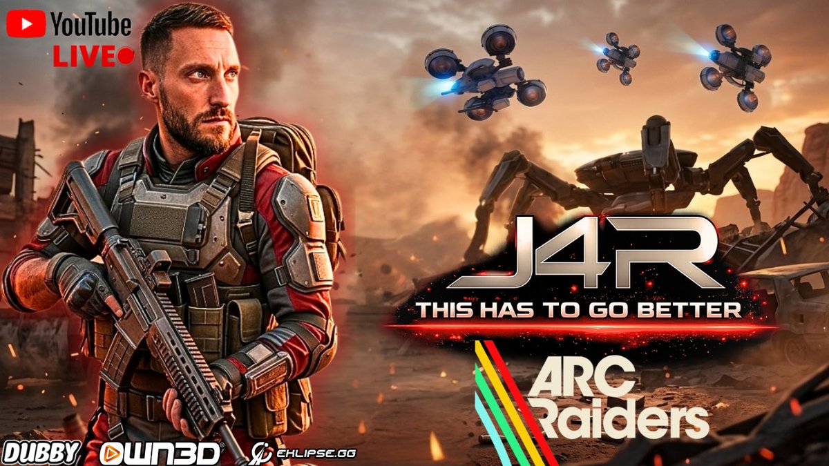 Jake4Respawn's tweet photo. LIVE in 30 minutes 🔴

ARC Raiders, this HAS to go better.
No excuses.
Just seeing how bad this goes.

👇 YouTube Live 👇
https://t.co/XdrtgzKZjk

#ArcRaiders #YouTubeLive #Gaming #LiveStream #PS5 #J4R #SmallStreamer #GamingCommunity https://t.co/TmzWbmjfWE