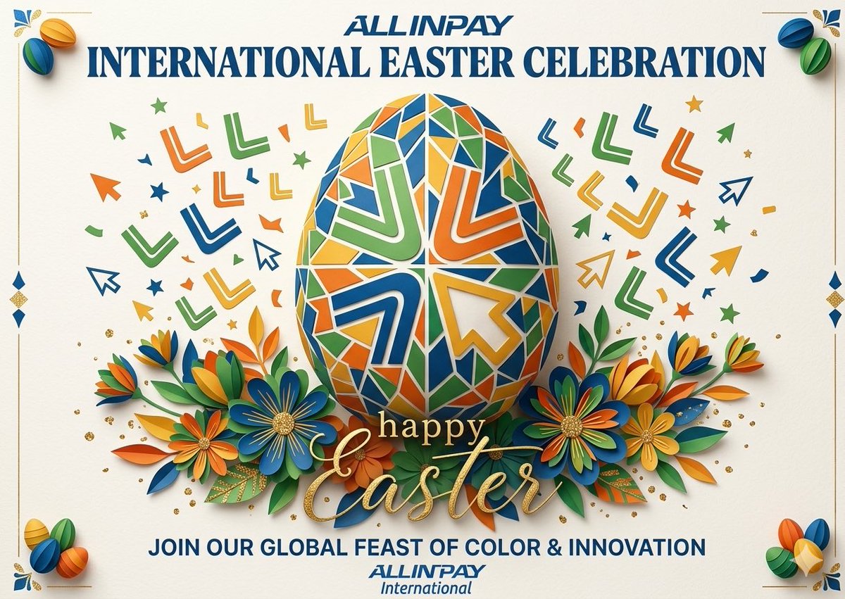 復活節快樂！在這個充滿生機與希望的季節，Allinpay International 為您的節日再添一份璀璨！