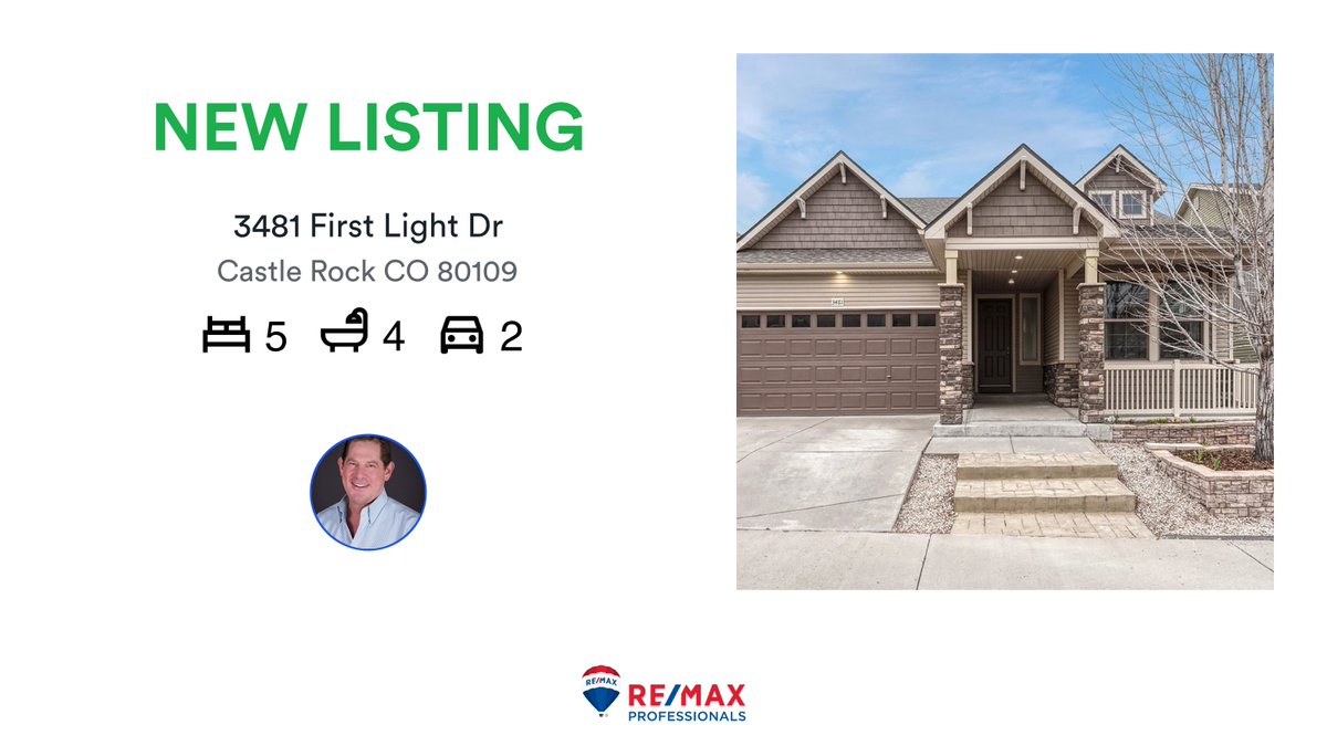 CastleRockRE's tweet photo. 🛌 5 🛀 4 🚘 2
📍 3481 First Light Dr, Castle Rock, CO, 80109

My latest listing on RateMyAgent.

https://t.co/7DG18BLG8X

...
#ratemyagent #realestate https://t.co/eTefs52bIs
