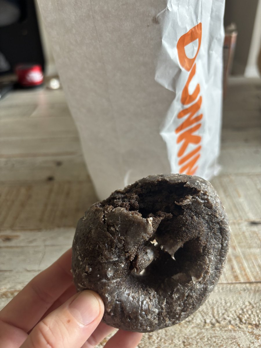 MariaSalNo's tweet photo. @dunkindonuts I am a big chocolate glazed fan. Usually they’re great, today I got 2 donuts from the Windermere FL location and it looks like someone took bites out of my donut! https://t.co/KGdyqY5k8S