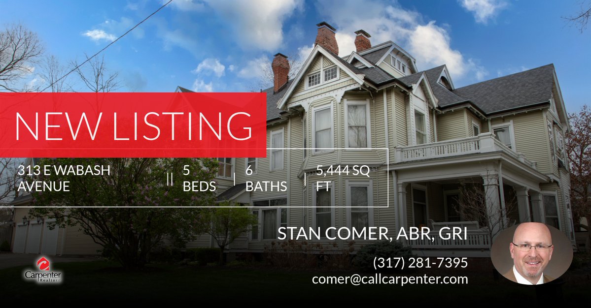 📍 New Listing 📍 Take a look at this fantastic new property that just hit the market located at 313 E Wabash Avenue in Crawfordsville. Reach out here or at (317) 281-7395 for more information!

Stan Comer, ABR, GRI
3... homeforsale.at/313_E_WABASH_A…