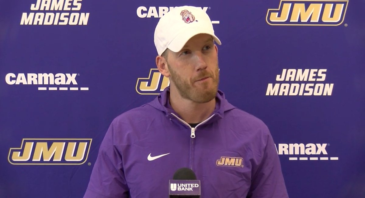 DaveRiggert's tweet photo. Hear from James Madison Assistant Head Coach Dave Plungas as he spoke with the media this week as spring ball rolls on for the Dukes.

🔊 https://t.co/1bPLX46VNW

@JMUFootball | @CoachPlungasJMU https://t.co/DjOhpBNgCb