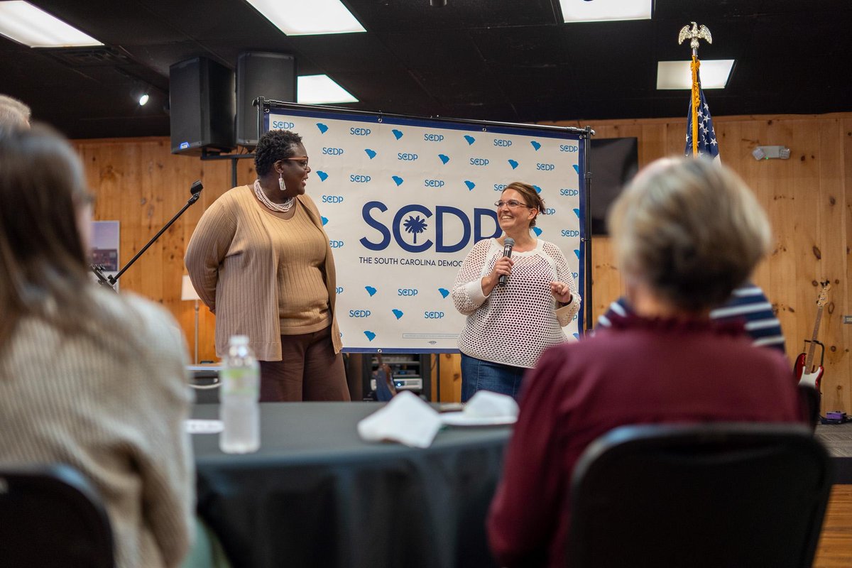 scdp's tweet image. From Abbeville to Newberry to Allendale, the SCDP was #OnTheRoad with Rahm Emanuel, focused on one thing: education.

Listening to local voices and having real conversations about what South Carolina’s students and schools need. #scdems #scpol