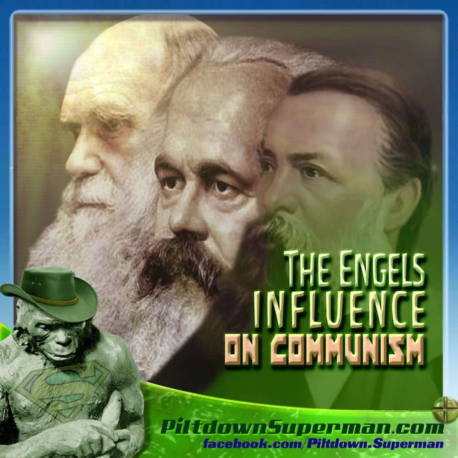 KTHehir's tweet photo. Although #misotheists &amp; #evolutionists try to deny it, the writings of #CharlesDarwin had a profound influence promoting #racism.

#Darwin wasn't friendly to #communism, but his philosophies fit in well as #Marx &amp; #Engels gladly demonstrated...

Details: https://t.co/POEpEkbxui https://t.co/Lh5Q6I6APD