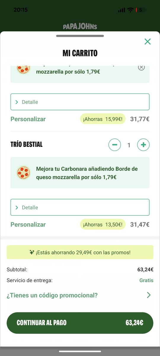 PelyMAX's tweet photo. Hace falta tener cara dura @PapaJohns_ES para hacer mierdas como esta eh... Tres pizzas 31'47 euros, sin embargo aprovechando "el ofertón" de la tercera pizza gratis, sale a la incre��ble precio de 31'77! Primera vez que veo una oferta que sale más cara que el precio normal 🤦🏻‍♂️ https://t.co/r5doETrSon