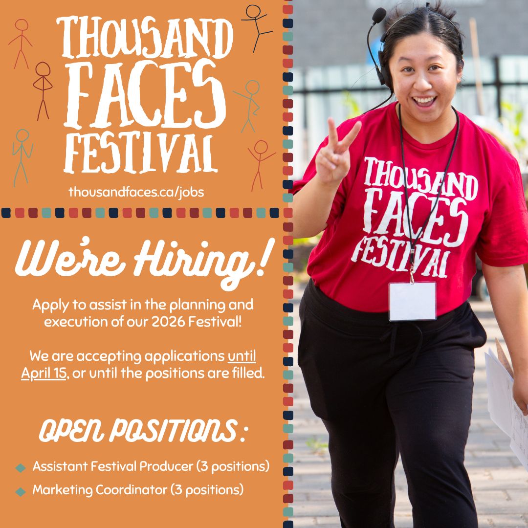 TheatreAlberta's tweet photo. Jobs (Edmonton): Summer Festival Positions - Thousand Faces Festival

The Thousand Faces Festival seeks applicants for its summer festival team (CSJ). Apply by April 15!

https://t.co/xLYciid6pr
#yegtheatre #yegarts https://t.co/NoQ2AVZoO1