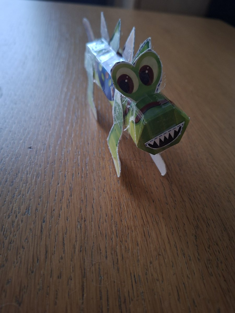 NuttyRedhead71's tweet photo. @Nestle got the kids a Smarties Easter Egg...chocolate for the kids, dinosaur for me and I nailed it! However, we're struggling with what dinosaur this is...help a family out. https://t.co/dCtBg5vrZF