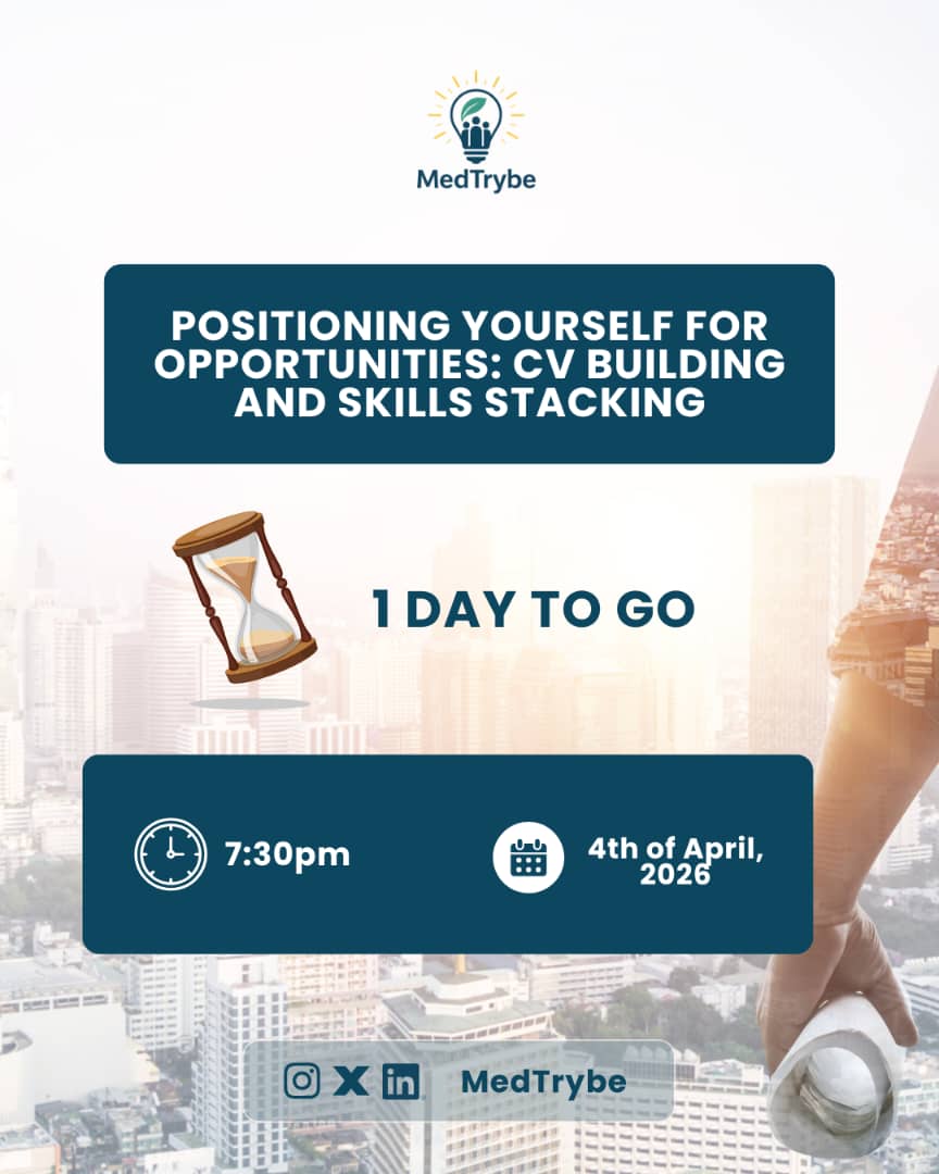 medtrybe's tweet photo. 24 HOURS LEFT TO MAKE YOUR CALL❗

-You’ll learn how to stand out. 
-You'll understand why you have been overlooked.
-We'll break down how to actually position yourself for opportunities.

➡️ 4th of April | 7:30p.m. | Zoom.

Get ready.

#MedTrybe #SkillsStacking #CVBuilding https://t.co/SacXeBolhL
