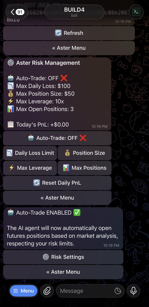 BenTodar's tweet image. What’s coming next will change everything 

Your ai Agent will trade for you on @Aster_DEX  just from your telegram. #aster #asterdex