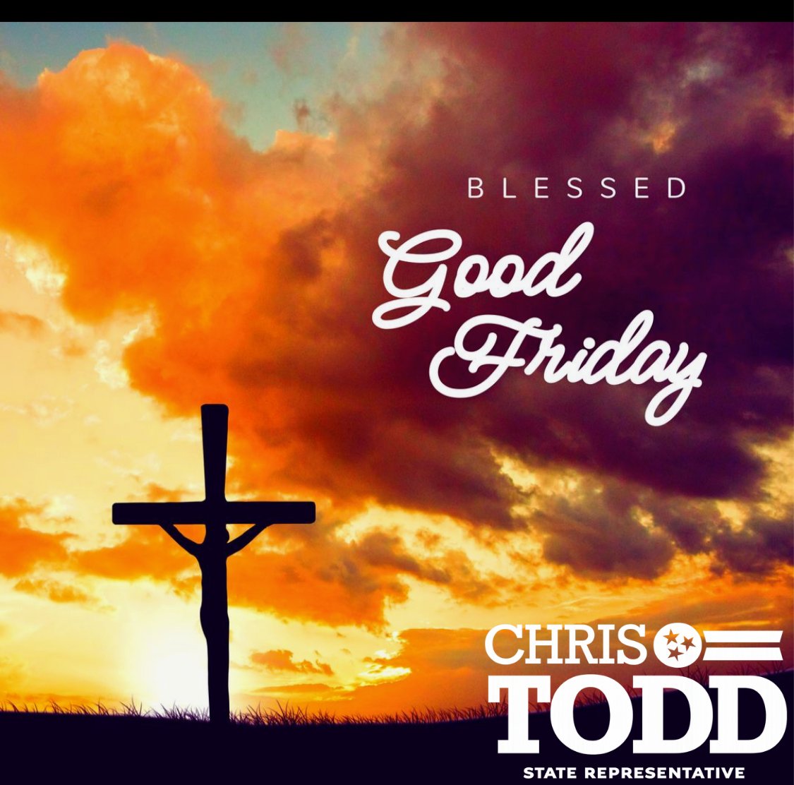 ChrisToddForTn's tweet photo. On this Good Friday, we pause to remember the ultimate sacrifice of Jesus Christ and the depth of God’s love for us all. It is a day of reflection, humility, and gratitude. May we draw closer in faith and carry His example of grace and sacrifice in our daily lives. https://t.co/708E0wHpjC
