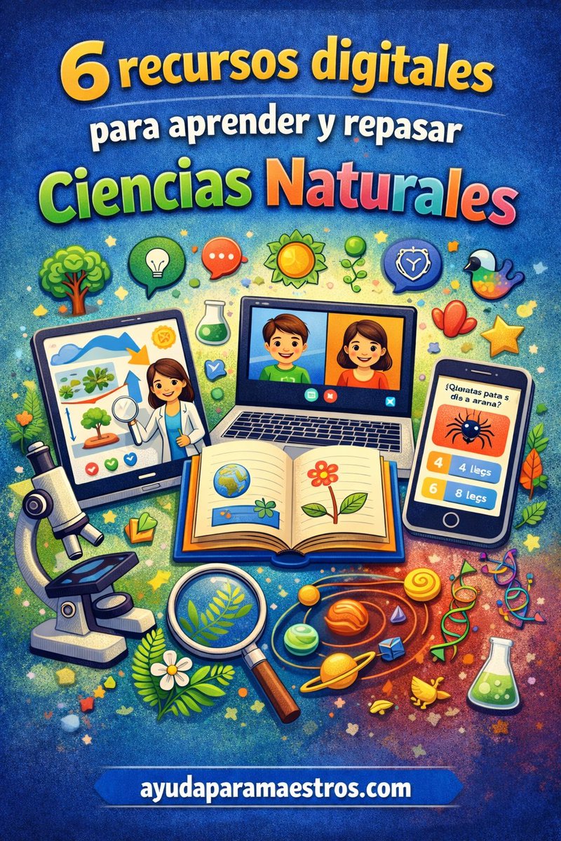 6 recursos digitales para aprender y repasar Ciencias Naturales. 👉 ayudaparamaestros.com/2026/04/6-recu… Por <a href="/Manu___Velasco/">Manu Velasco</a>