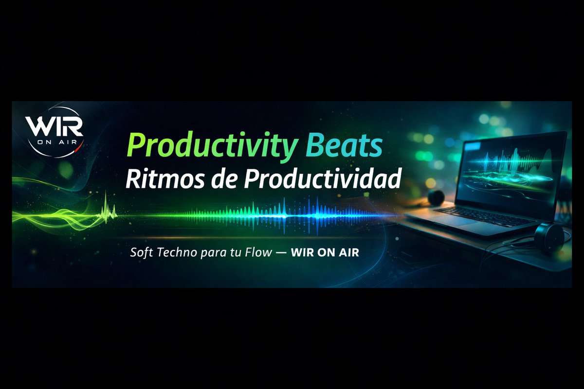 DigitalNews750's tweet image. ⚡ PEAK FLOW — Ritmos de Productividad
Cuando todo fluye, el ritmo te impulsa.
 Productivity Beats / Ritmos de Productividad — soft techno para tu flow.  wironair.vip
🚀 WiR ON AIR — Música para trabajar sin distracciones.  
#PeakFlow #TechnoSoft #WiRONAIR