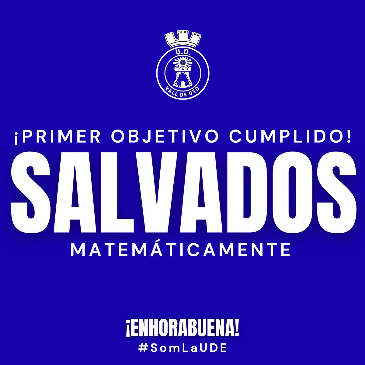 udvalldeuxo's tweet photo. 🥳🥳🥳🥳🥳🥳

A falta de 5️⃣ jornadas 
𝑷𝒓𝒊𝒎𝒆𝒓 𝒐𝒃𝒋𝒆𝒕𝒊𝒗𝒐… ¡𝑪𝑼𝑴𝑷𝑳𝑰𝑫𝑶! 🥂🍾

💥‼️𝗦𝗔𝗟𝗩𝗔𝗗𝗢𝗦 𝗠𝗔𝗧𝗘𝗠𝐀́𝗧𝗜𝗖𝗔𝗠𝗘𝗡𝗧𝗘‼️💥

¡𝐸𝑛ℎ𝑜𝑟𝑎𝑏𝑢𝑒𝑛𝑎 𝑒𝑞𝑢𝑖𝑝𝑜! ⚽️
¡𝐸𝑛ℎ𝑜𝑟𝑎𝑏𝑢𝑒𝑛𝑎 𝑐𝑢𝑒𝑟𝑝𝑜 𝑡é𝑐𝑛𝑖𝑐𝑜! 👨🏻‍🏫
¡𝐸𝑁𝐻𝑂𝑅𝐴𝐵𝑈𝐸𝑁𝐴 𝐴𝐹𝐼𝐶𝐼Ó𝑁! 🫂

Ahora vamos a por más 🫡✅
𝑨 𝒔𝒆𝒈𝒖𝒊𝒓 💪🏻

#SomLaUDE 🤍💙