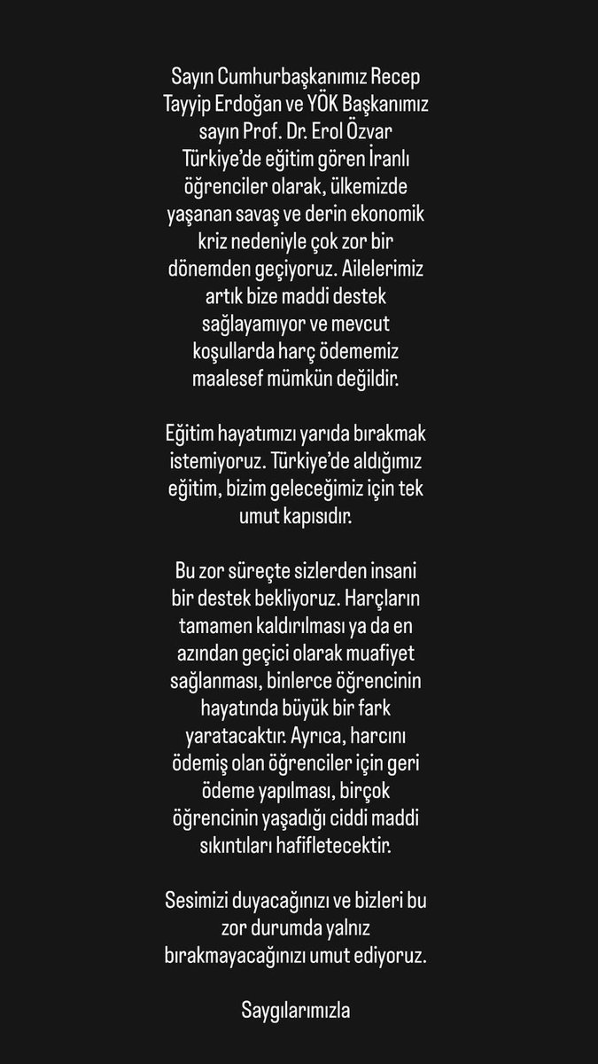 NuritVafa's tweet photo. @erolozvar  @RTErdogan  @YuksekogretimK  

#HarçMuafiyetiİstiyoruz https://t.co/fXYeNFqDjQ