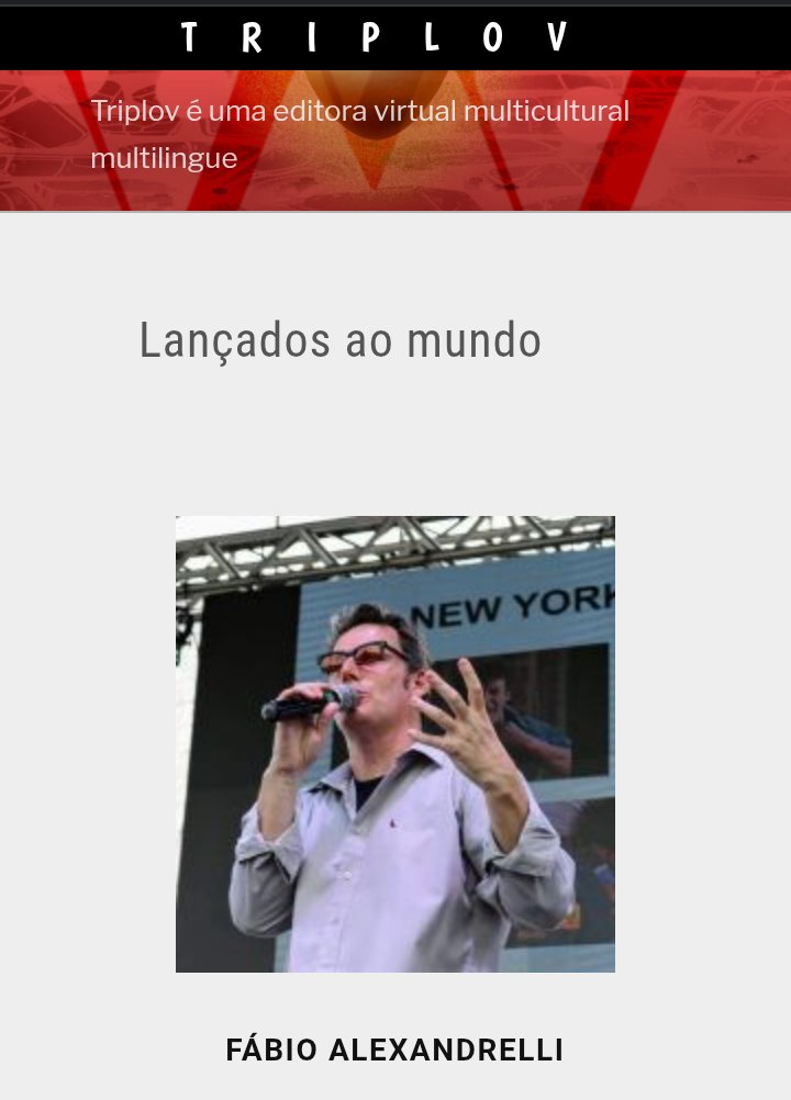 PpbrPatria's tweet photo. Novo Poema para Revista e Editora de Portugal: TRIPLOV! Abraços Fábio Alexandrelli 🌳📚🌳 
https://t.co/x8NTAIw7Hs https://t.co/cLbk8etQRI