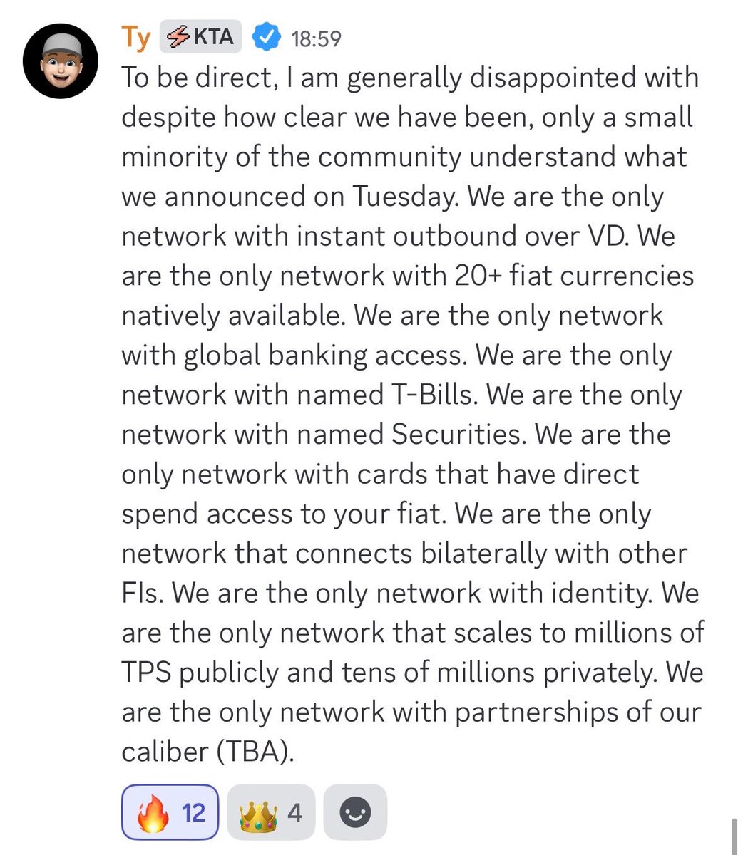 avery_leu's tweet photo. “THE ONLY network”

Understand that, 

name me one other network that surpasses $KTA 

This the first of its kind, we are witnessing the birth and development of the network of networks and you are Fudding cuz of how impatient and greedy you are. Things like this take good time https://t.co/Ku7EIlaJ2p