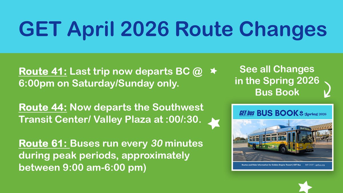 Golden Empire Transit District (GET Bus) tweet media