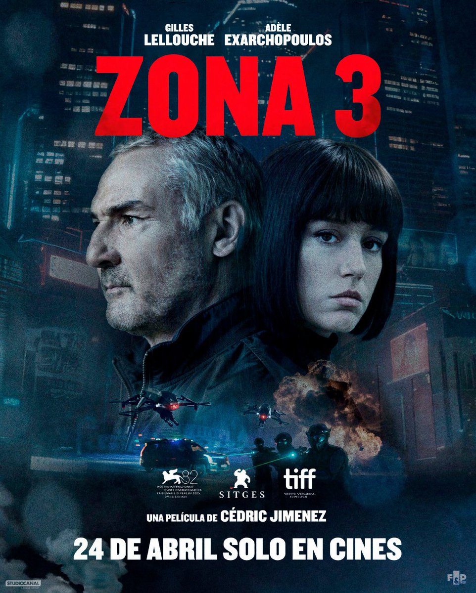 FlinsyP's tweet photo. No todos viven el futuro igual. Algunos lo controlan. Otros solo intentan sobrevivirlo. 😱
#GillesLellouche y #Adèleexarchopoulos protagonizan "ZONA 3", el nuevo #thriller de Cédric Jimenez, autor de "BAC Nord" y "Novembre" 👁️✨ El próximo 24 de abril en cines. #Zona3 #Chien51 https://t.co/JBXfALnKZ5