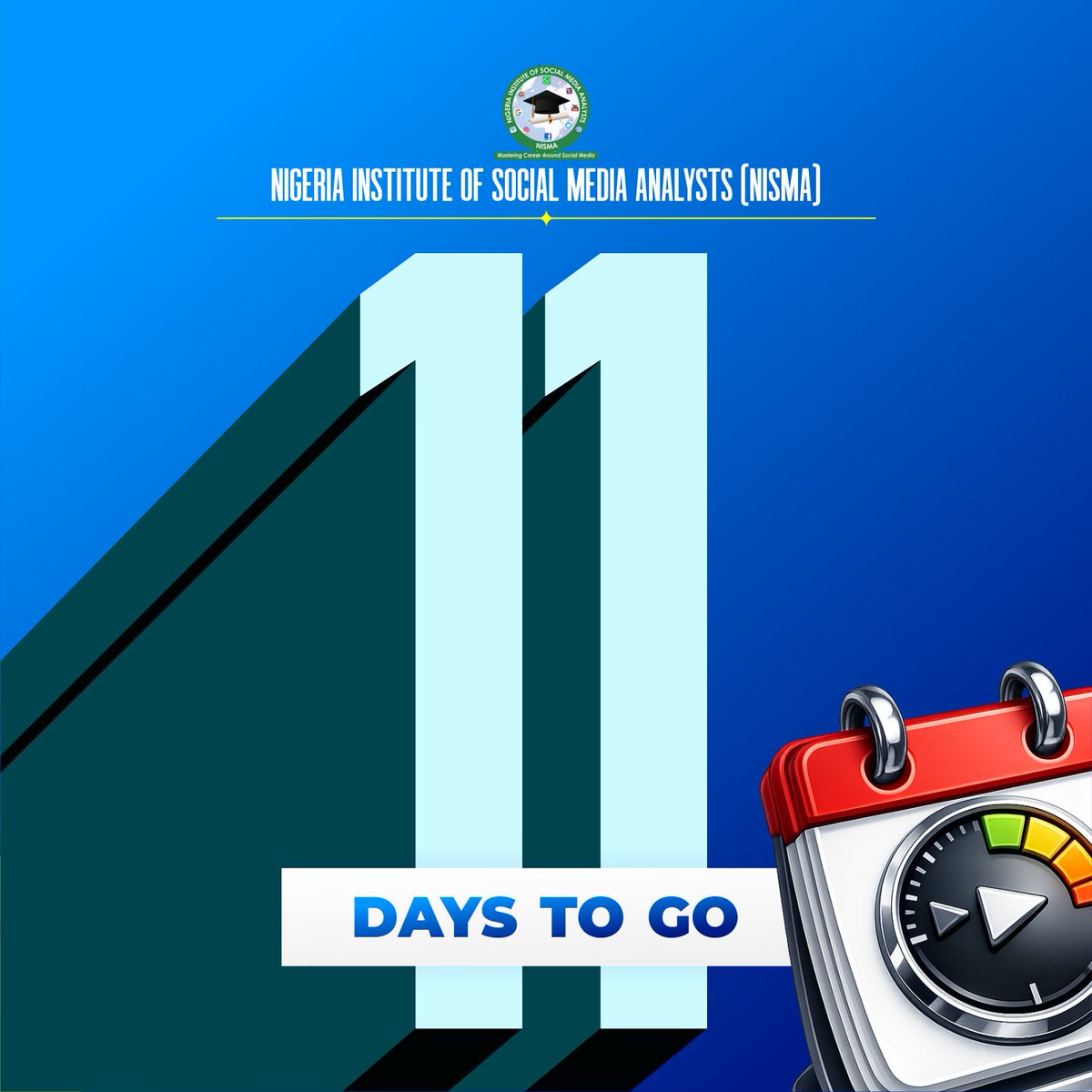 officialnisma's tweet photo. 11 DAYS COUNTDOWN! 🔥
.
Don't miss out!
Be part of the experience.
.
Register now at: https://t.co/aeYf1by7mj
Or call: 08068193066, 07052451760, 08146717175
.
.
#nisma #countdown https://t.co/834Z3HMeYI