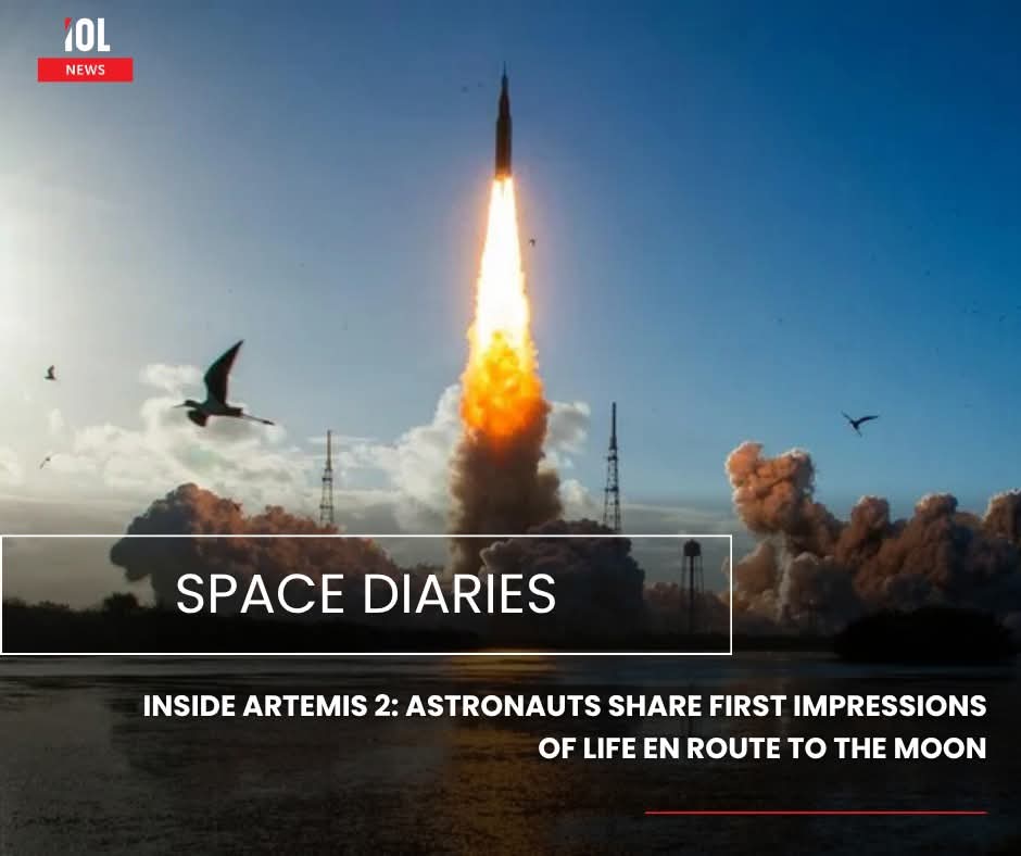 IOL's tweet image. NASA’s Artemis II astronauts share awe‑inspiring first impressions of life aboard Orion as they journey en route to the moon.
#Artemis2 #NASA #moonmagic #SpaceExploration #OrionSpacecraft #astronautlife 
Read on tinyurl.com/yc8zvj2a