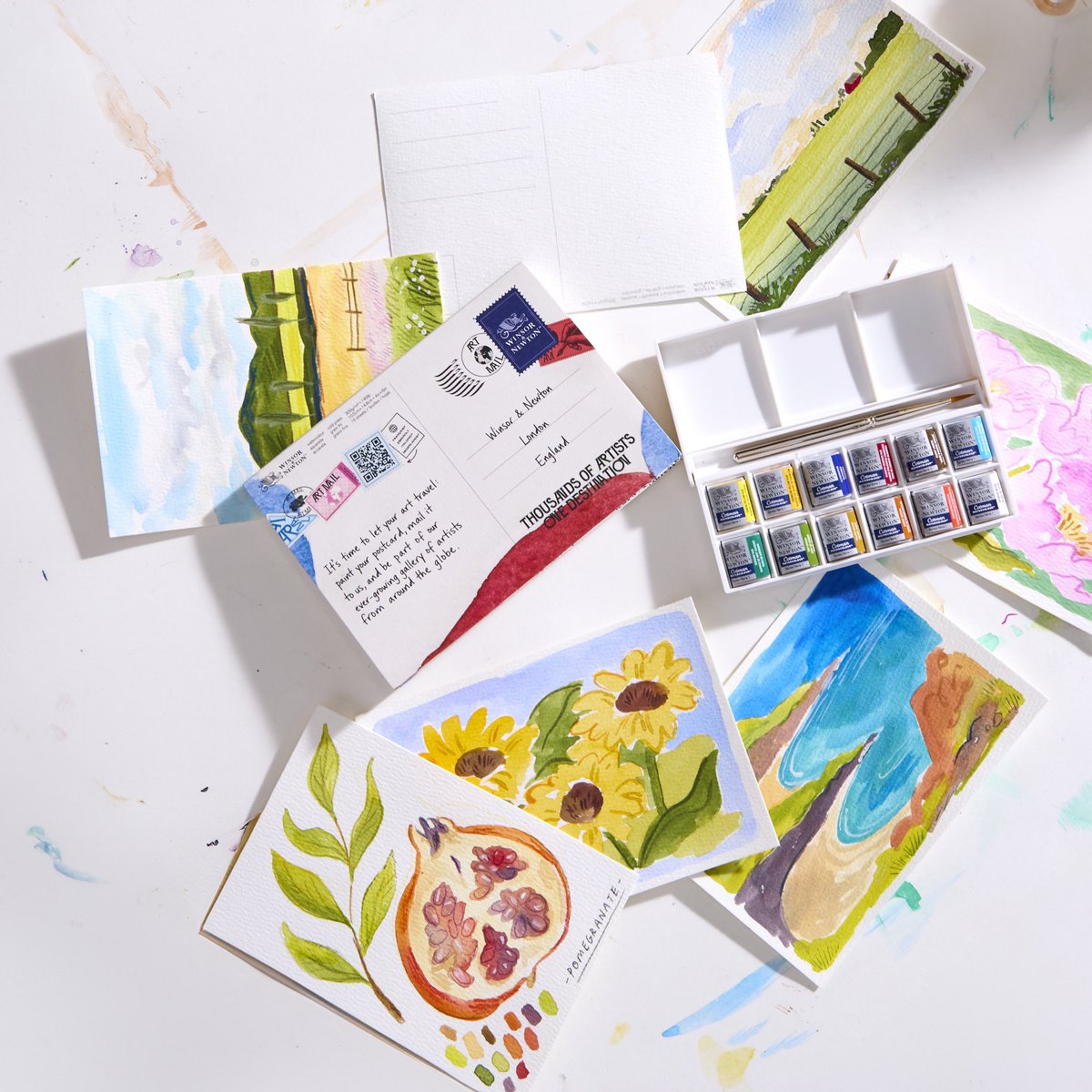 ColourMeraki's tweet photo. Don’t forget to pop in for your free postcard pack *when you spend £10 on any @winsorandnewton product.
*while stocks last
Whether you’re a seasoned artist creating in the studio, or trying watercolour for the first time from your kitchen table - we want to see what you create! https://t.co/SsyFhsFJKK