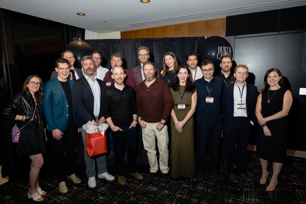 scottastevenson's tweet photo. On Tuesday, Spellbook was recognized as the fastest growing company in Canada out of 400 nominees, at the Built in Canada awards by @build_canada.

So proud of this team and excited to carry on the mission to build prosperity in Canada through ambition and optimism. 

Amazing talent density in the room--was great to finally meet @harleyf and @mkatchen, two people that have inspired us to build at scale here.