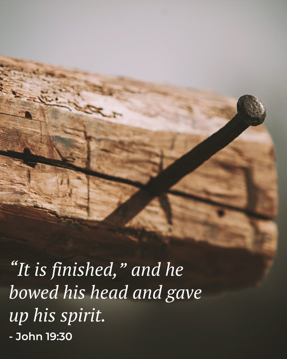 LCMSFoundation's tweet photo. Our sins were nailed to the cross with Christ; he took the full punishment for our sins. Through him we are forgiven. On Good Friday we rejoice even as we mourn. The work is done; it is finished! 
#LCMSFoundation #LCMS ##GoodFriday #HolyWeek https://t.co/Ve4qv1q4Qy