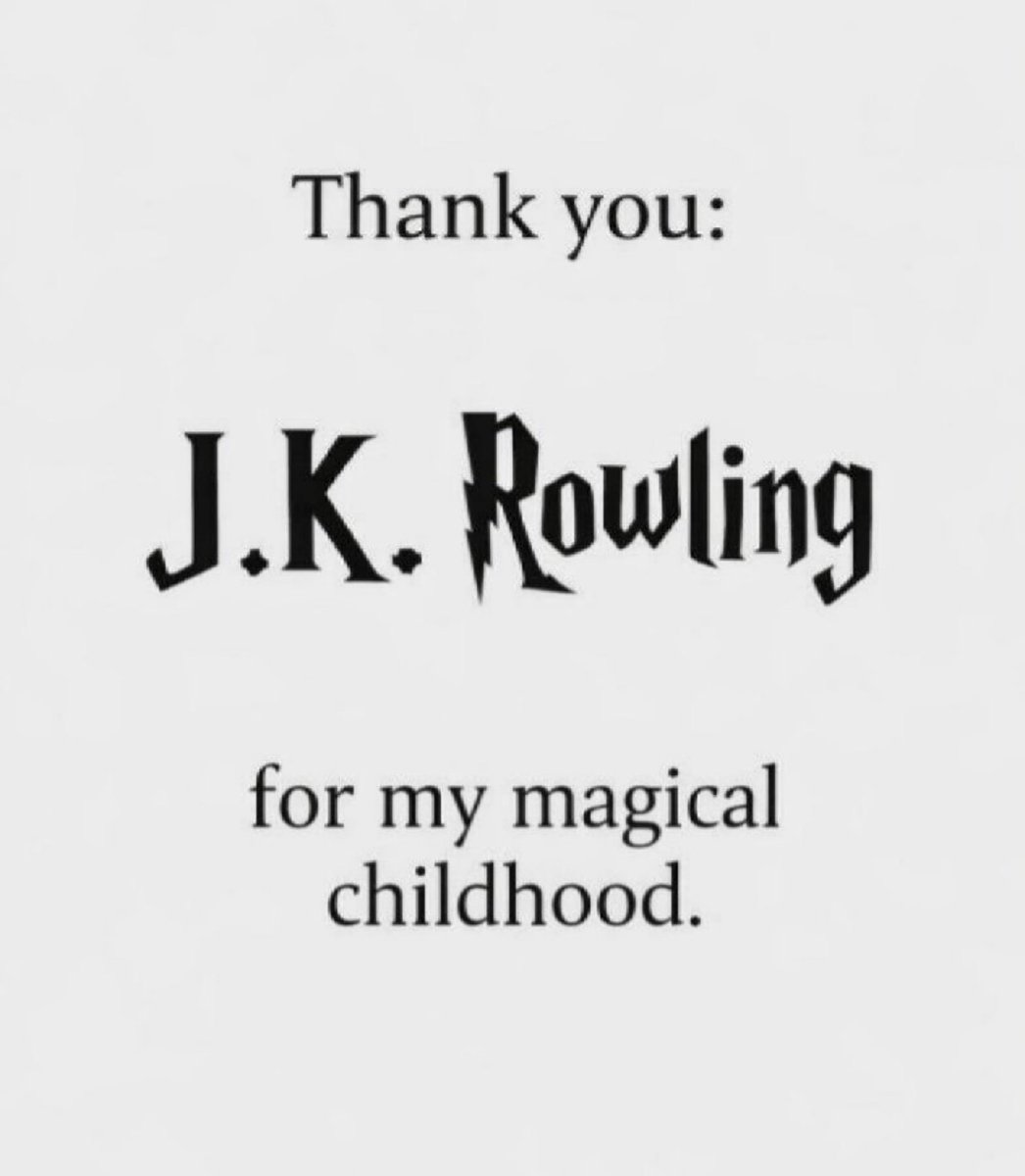 Thank you, J.K. Rowling, for turning pages into portals and giving my childhood a little magic 😍