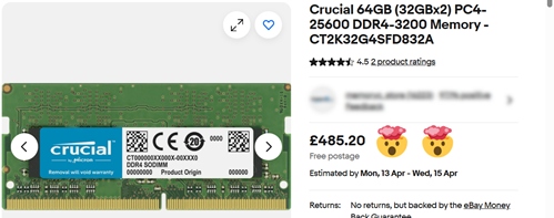 TimWappat's tweet photo. Right so this is really not a good time to want to show 64Gb into my machine.
🤔 https://t.co/bXIogoRPni