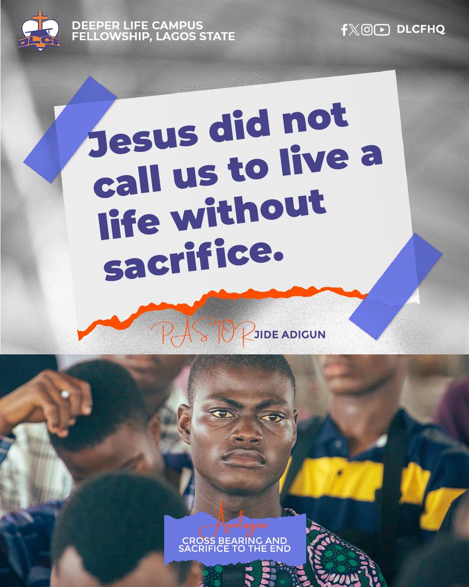 dlcfhq's tweet photo. There is no following Jesus without sacrifice, denying self, and bearing the cross until the end.

#DLER2026 #dlcfhq https://t.co/z58xhTu76P