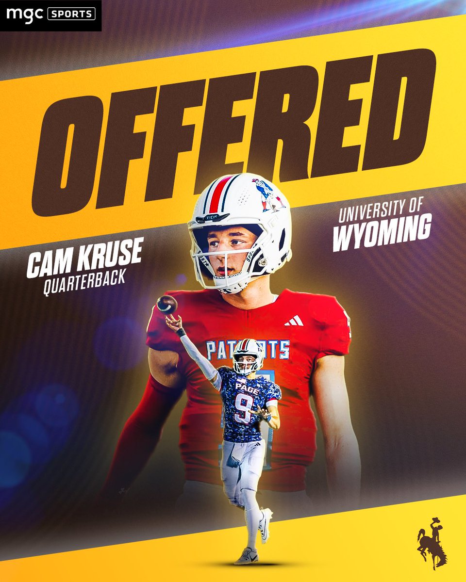 Blessed to have received an offer from the University of Wyoming! Appreciate everyone who has helped me through this process <a href="/pagefootball/">Page Patriots Football</a> <a href="/wcsPHScr/">Charles Rathbone</a> <a href="/CoachKruse/">JEROD KRUSE</a> <a href="/CoachChristianT/">Christian Taylor</a> <a href="/wyo_football/">Wyoming Cowboy Football</a> <a href="/DustyBennett/">/ / / Dusty Bennett / / /</a> <a href="/mgcsports/">MGC Sports</a> <a href="/247recruiting/">247Sports Recruiting</a> <a href="/Rivals/">Rivals</a>