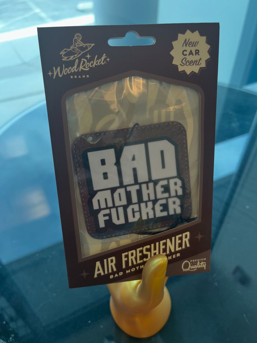 Wood_Rocket's tweet photo. Let everyone know what a Bad Mother F*cker you are with one of our awesome air fresheners! Available now in stores and online at https://t.co/dcKWC5zDGl https://t.co/8StWWPA7Om