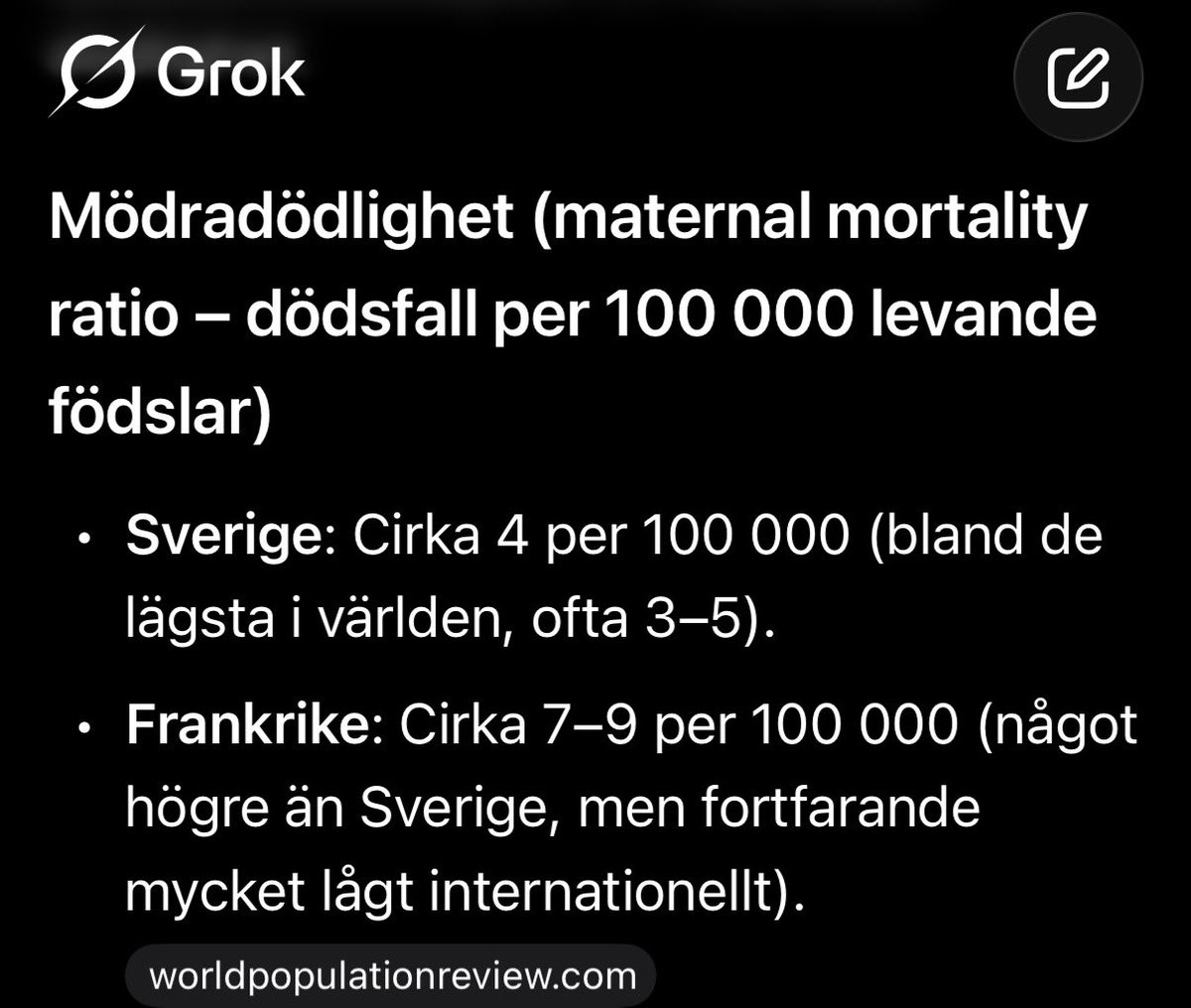 Och dubbelt så hög mödradödlighet