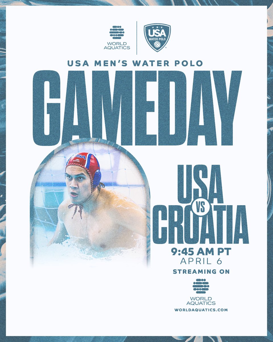 USAWP's tweet image. Today is GAMEDAY as the @TeamUSA Men return to action for the beginning of play at the 2026 @WorldAquatics World Cup Division 1 Tournament!

USA 🇺🇸 vs Croatia 🇭🇷
📍 Alexandroupoli, Greece
⏰ 9:45am pt
💻 worldaquatics.com/where-to-watch…
📈 …cupwp2026.microplustimingservices.com/#/match-detail…

#TeamUSA |#WaterPolo