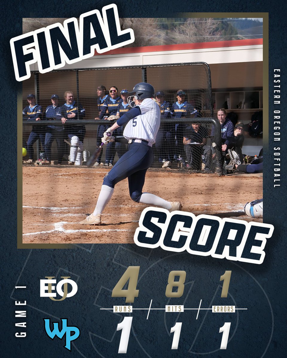 SoftballEOU's tweet photo. @NAIASB_ @CCCSports @EOUAthletics 𝑨𝑵𝑶𝑻𝑯𝑬𝑹 𝑶𝑵𝑬, 𝑻𝑯𝑨𝑵𝑲 𝒀𝑶𝑼

EOU strikes first in the doubleheader, taking game one!

#MountUp #EOUsb https://t.co/I89E53NX2H