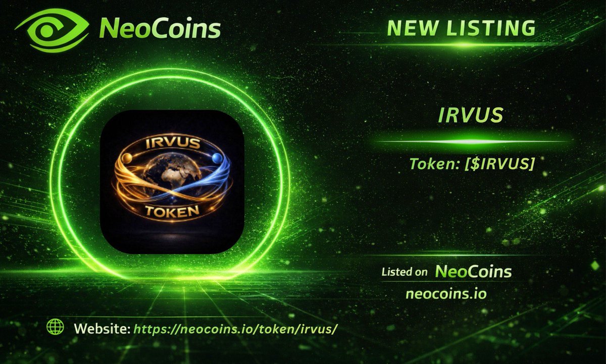 NeoCoins_'s tweet photo. 🚀 New Listing on NeoCoins

🪙 [@IRVUSTOKEN] is now live on NeoCoins

💰 Token: $IRVUS

Explore the project 👇
[https://t.co/hwspL9Q5Rn]

Discover emerging crypto projects on NeoCoins
 https://t.co/ZhFQVtPJKV

#Crypto #Altcoins #Presale #Airdrop #NeoCoins #NeoLea https://t.co/VBmPeEDkYb