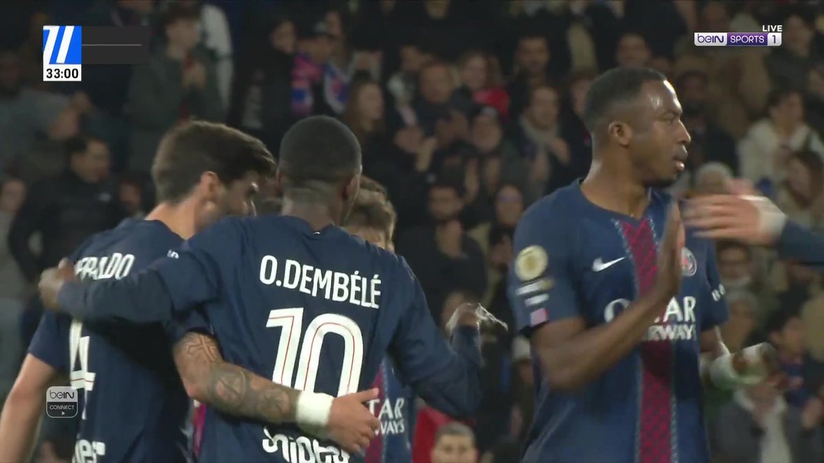 هدف عثمان ديمبلي مع فريقه باريس قبل قليل 
