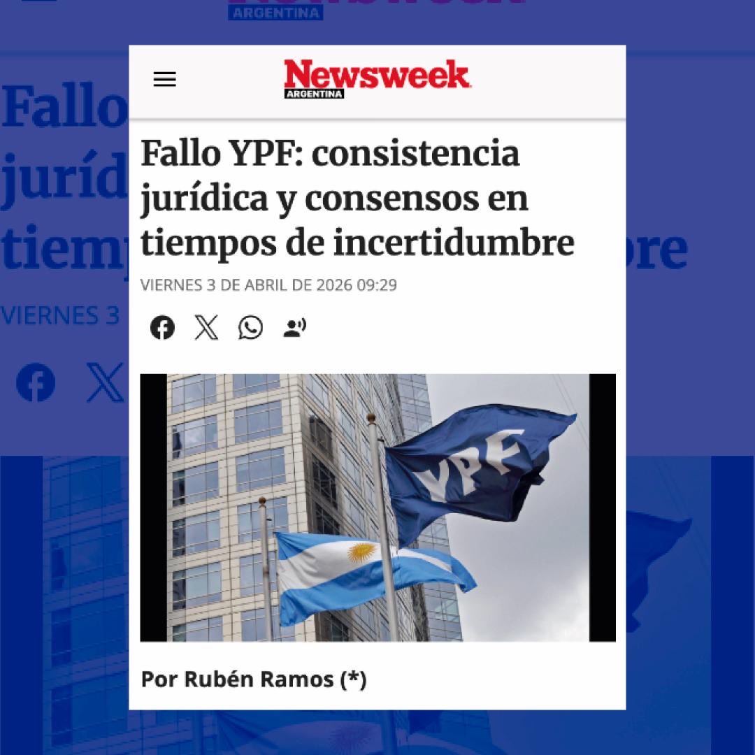 agaeok's tweet photo. Nuestro Sec.  Gral. Rubén Ramos, publicó una columna en Newsweek Argentina sobre el fallo YPF.

Excelente trabajo de la Abogacía del Estado en más de una década, con una posición jurídica consistente e indeclinable. 

👉 Nota

https://t.co/dGJs4XfSBw https://t.co/HPSam2QYMm