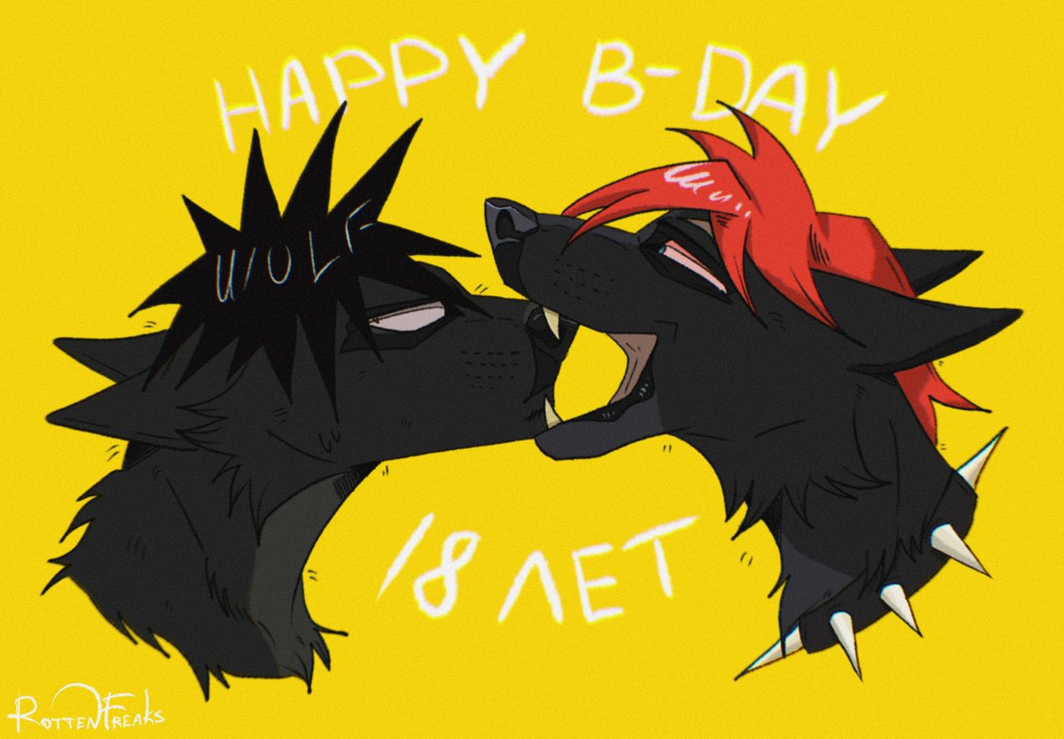 Andy_Ruthless's tweet photo. Today is my bro and I's b-day! Oh my god, 18 years old, I'm just in shock 🤯🤯🤯

 #draw #drawing #art #artist #animal #wolf #wolves #freaks #bros #brothers #b-day #birthday #happybirthday #furry #anthro #oc #originalcharacter #furryarwork #furry_oc #fursona #sona #fursonas https://t.co/tc4GPEn6Yz