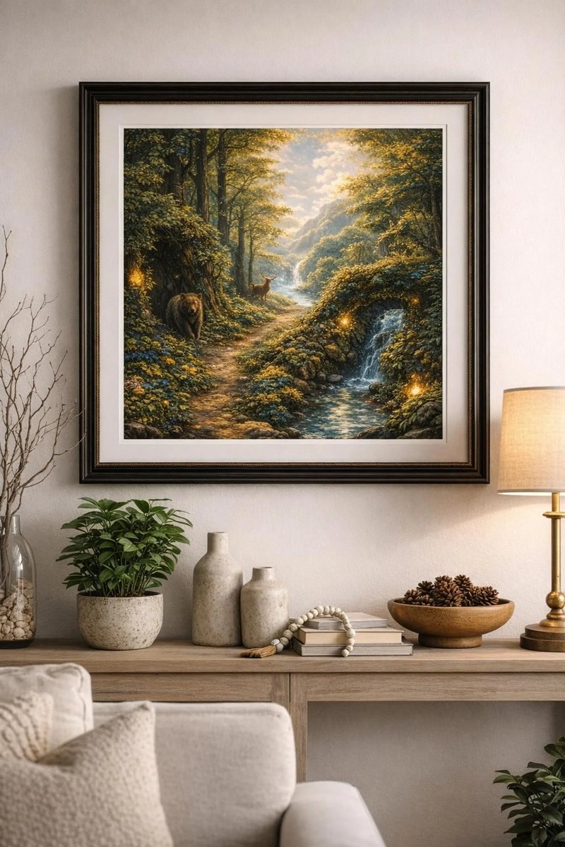 A quiet path through an enchanted forest… Where light breaks through ...