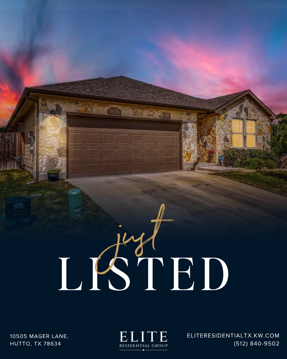 GregCarlsonATX's tweet photo. Just listed in Hutto 📍
4 bed | 3 bath | 2,302 sqft

Built in 2023 with modern finishes, open layout, and end lot privacy!

DM for details or private showing:
512 840-9502
greg@carlsongroupatx.com

#HuttoTX #AustinRealEstate #NewListing #TexasHomes https://t.co/Zms6BwlkxG