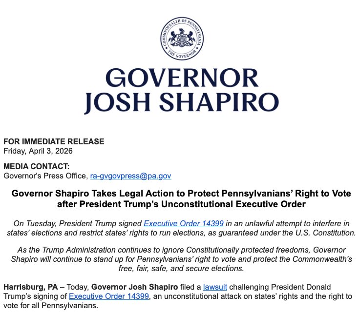 Pennsylvania Governor's Office tweet media