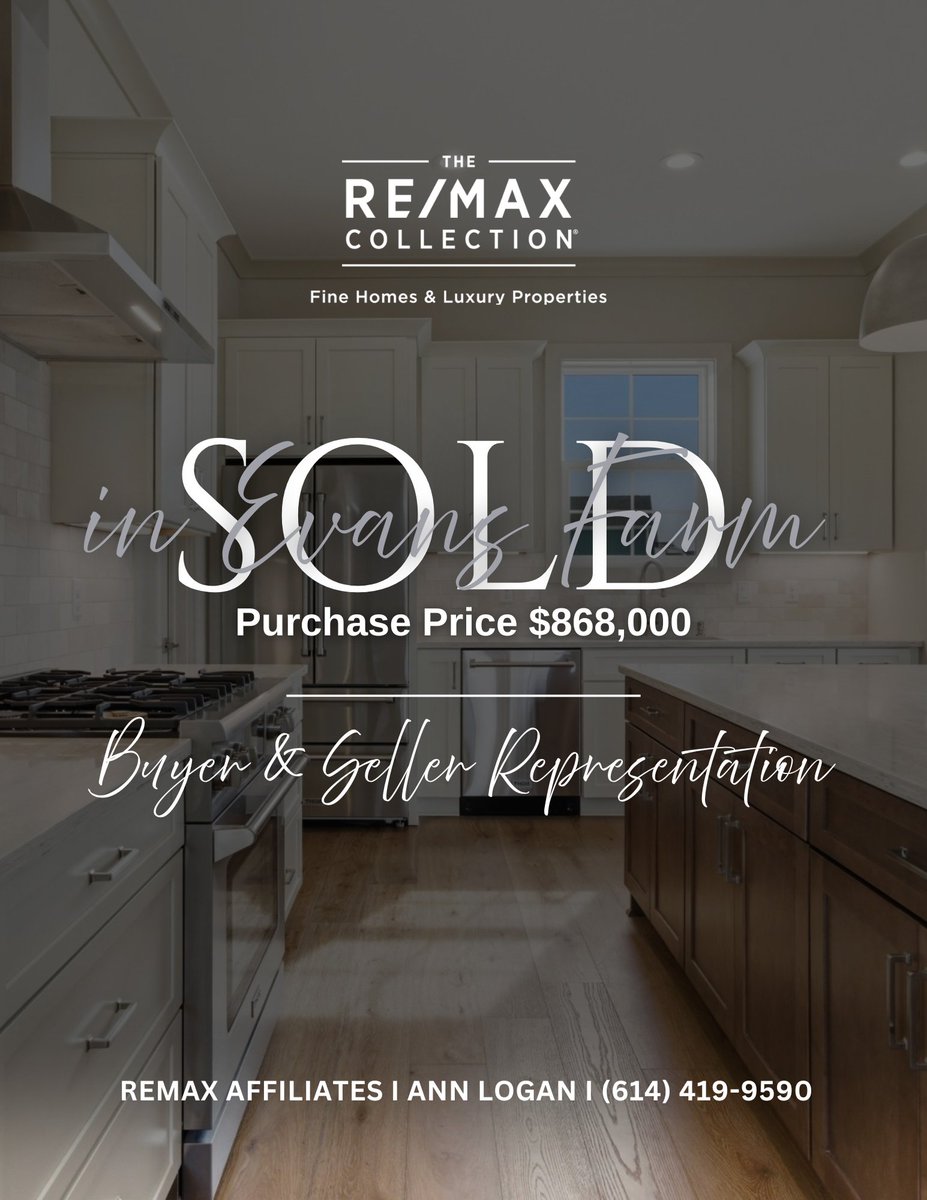 Congratulations to the Buyer and Seller!

Showcasing exquisite finishes throughout and located in the sought-after Evans Farm community, this luxury home was built by Kenric Fine Homes.

Ann Logan
RE/MAX Affiliates

#RemaxOhio #ColumbusRealtors #OhioRealtors #EvansFarm